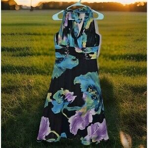 SL Fashions Halter Midi Dress Women's Size 8 Special Occasion Going Out Sexy